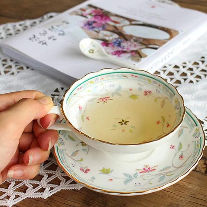 Espresso Cup Saucer - Ceramic Coffee Cup Set European-style Bone