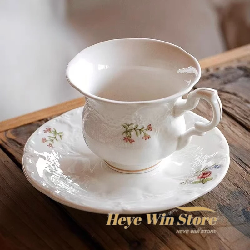 Espresso Cup Saucer - Retro Flower Espresso Cup and Saucer