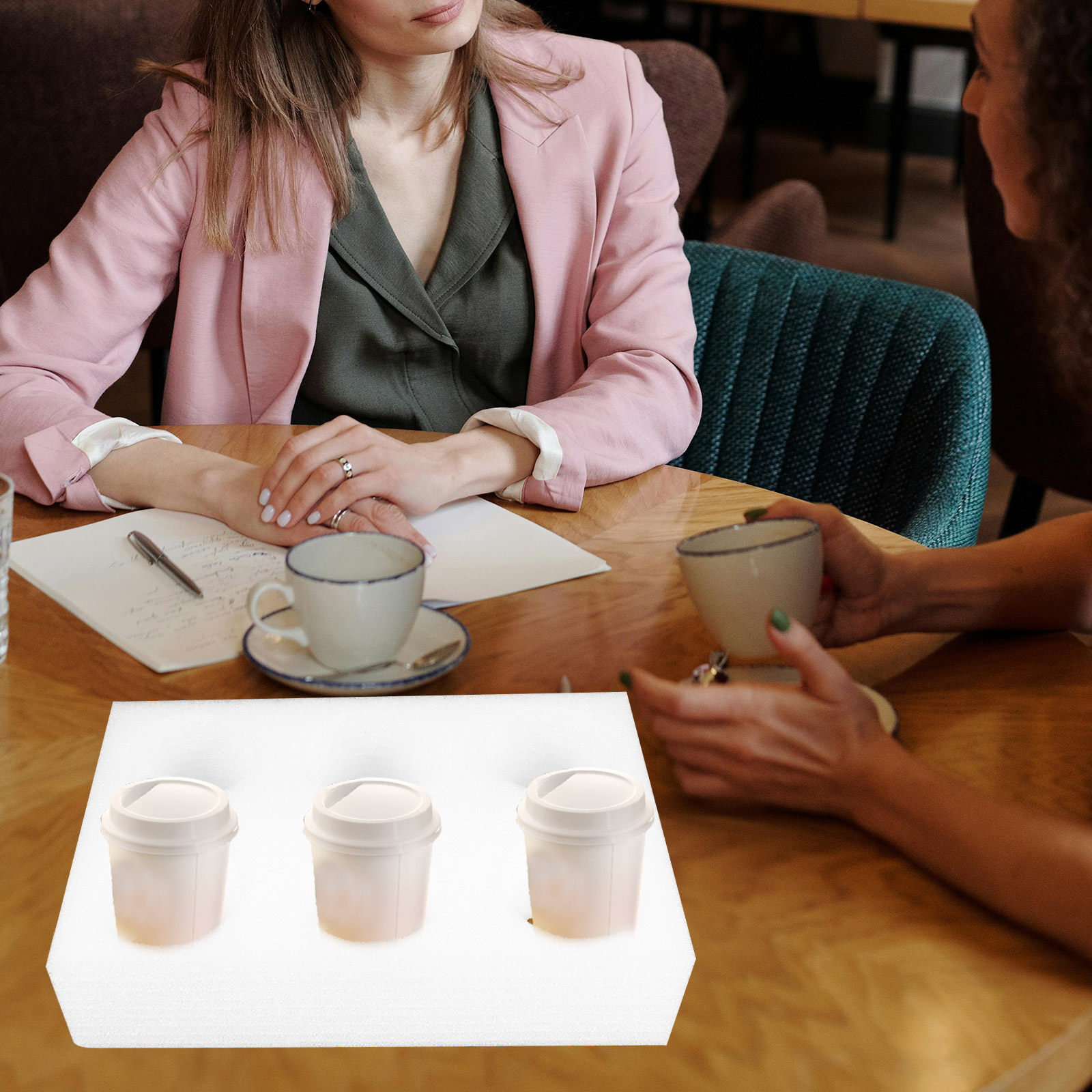 Coffee Tea Holder - 2Pcs Beverage Cup Holder Tray Multi-Hole