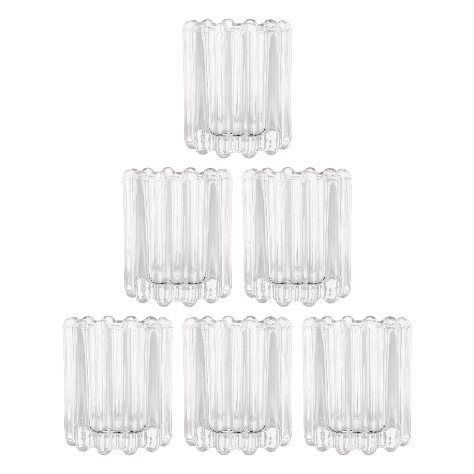 Coffee Tea Holder - 6Pcs European Style Glass Holders Clear