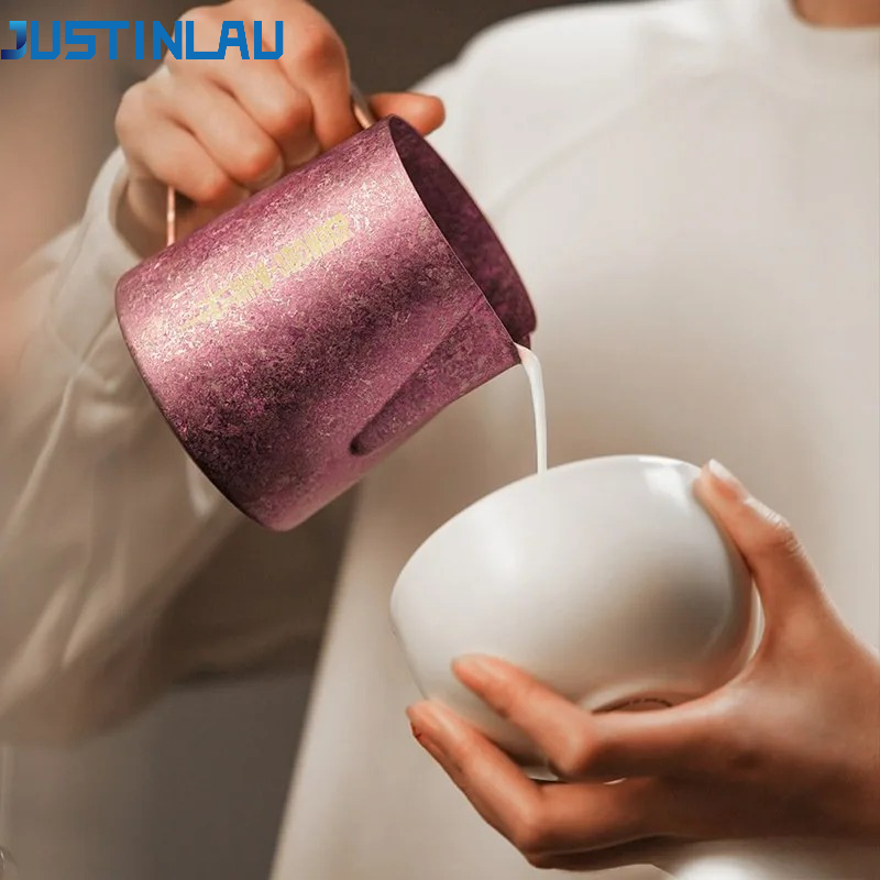 Barista Milk Jug - JUSTINLAU 600ml Pure Titanium Milk Pitcher