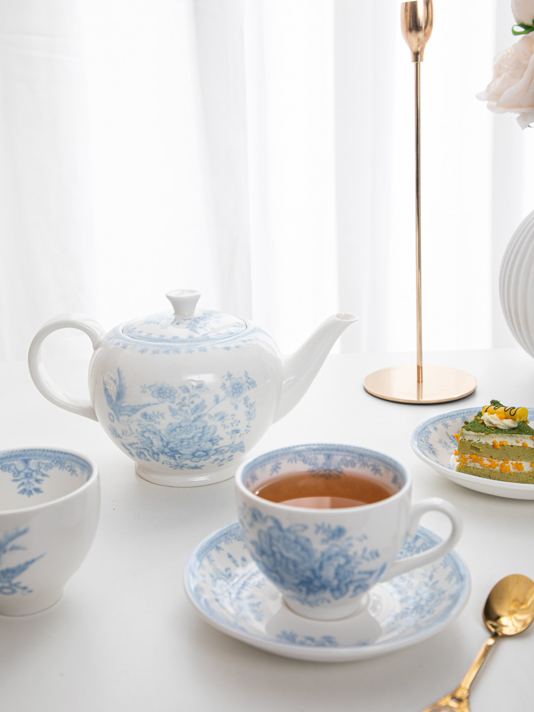 House, retro blue peony aftern - огляд і ціна Espresso Cup Saucer