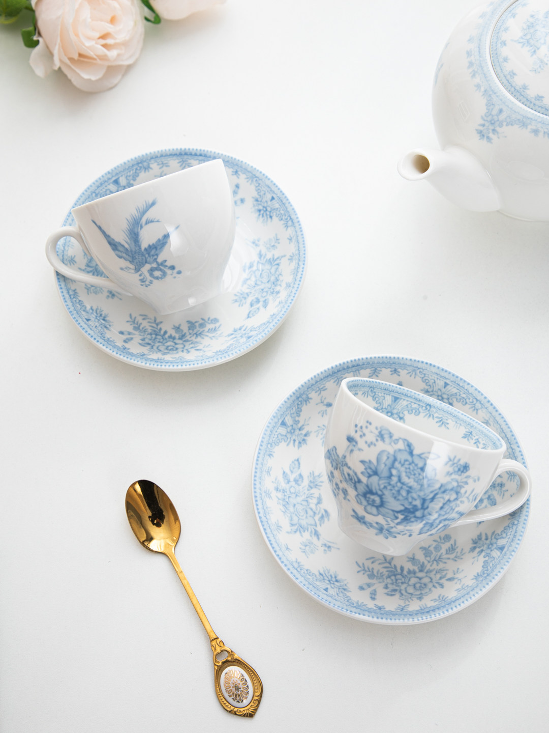 House, retro blue peony aftern - огляд і ціна Espresso Cup Saucer