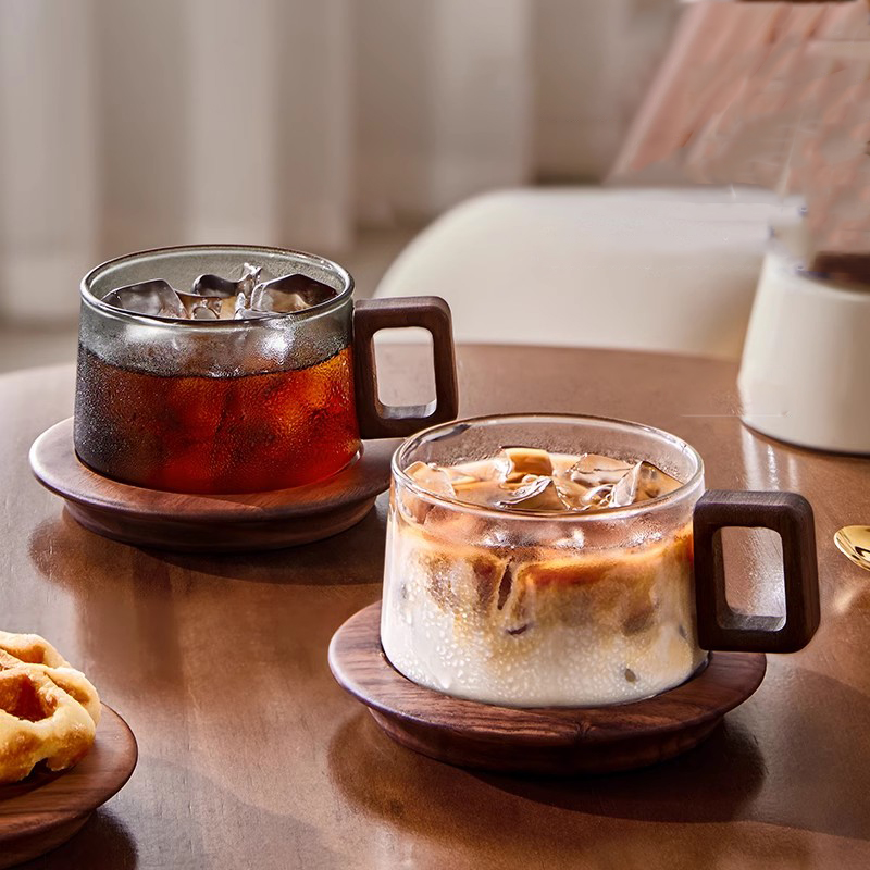 Wood Handle Coffee Mug With Sp - огляд і ціна Espresso Cup Saucer