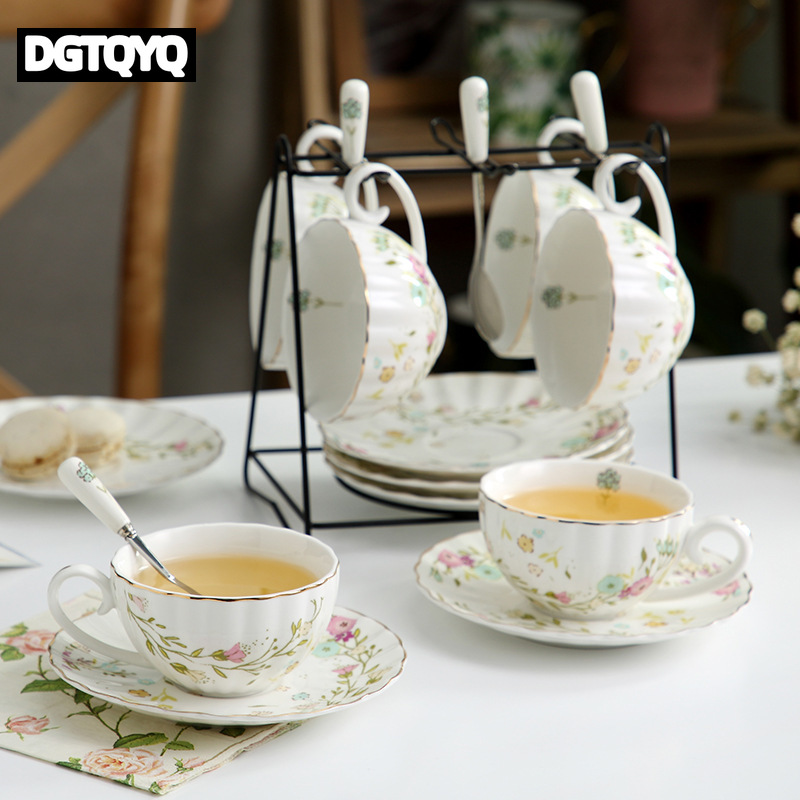2Pcs Vintage Floral Ceramic Co - огляд і ціна Espresso Cup Saucer