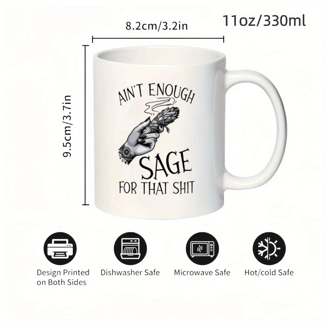 Ceramic Ain T Enough Sage Mug  - огляд і ціна Coffee Tea Or