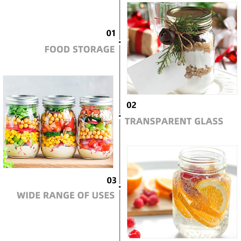 6Pcs Transparent Round Glass J - огляд і ціна Coffee Tea Jars