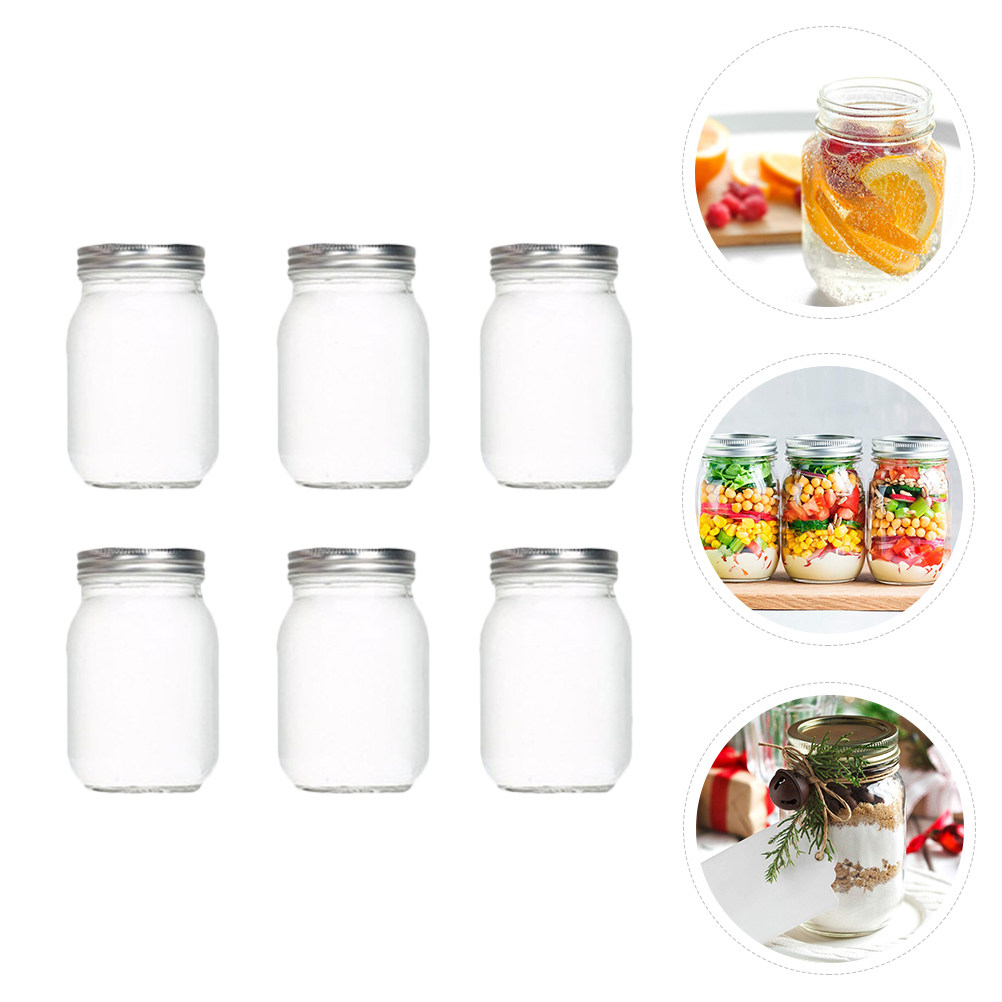 6Pcs Transparent Round Glass J - огляд і ціна Coffee Tea Jars
