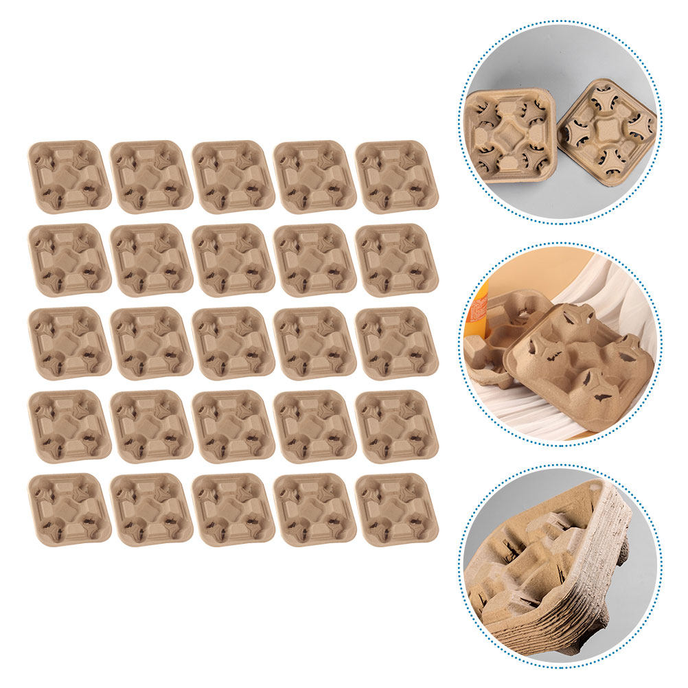 25Pcs Four Cup Paper Pulp Hold - огляд і ціна Coffee Tea Holder