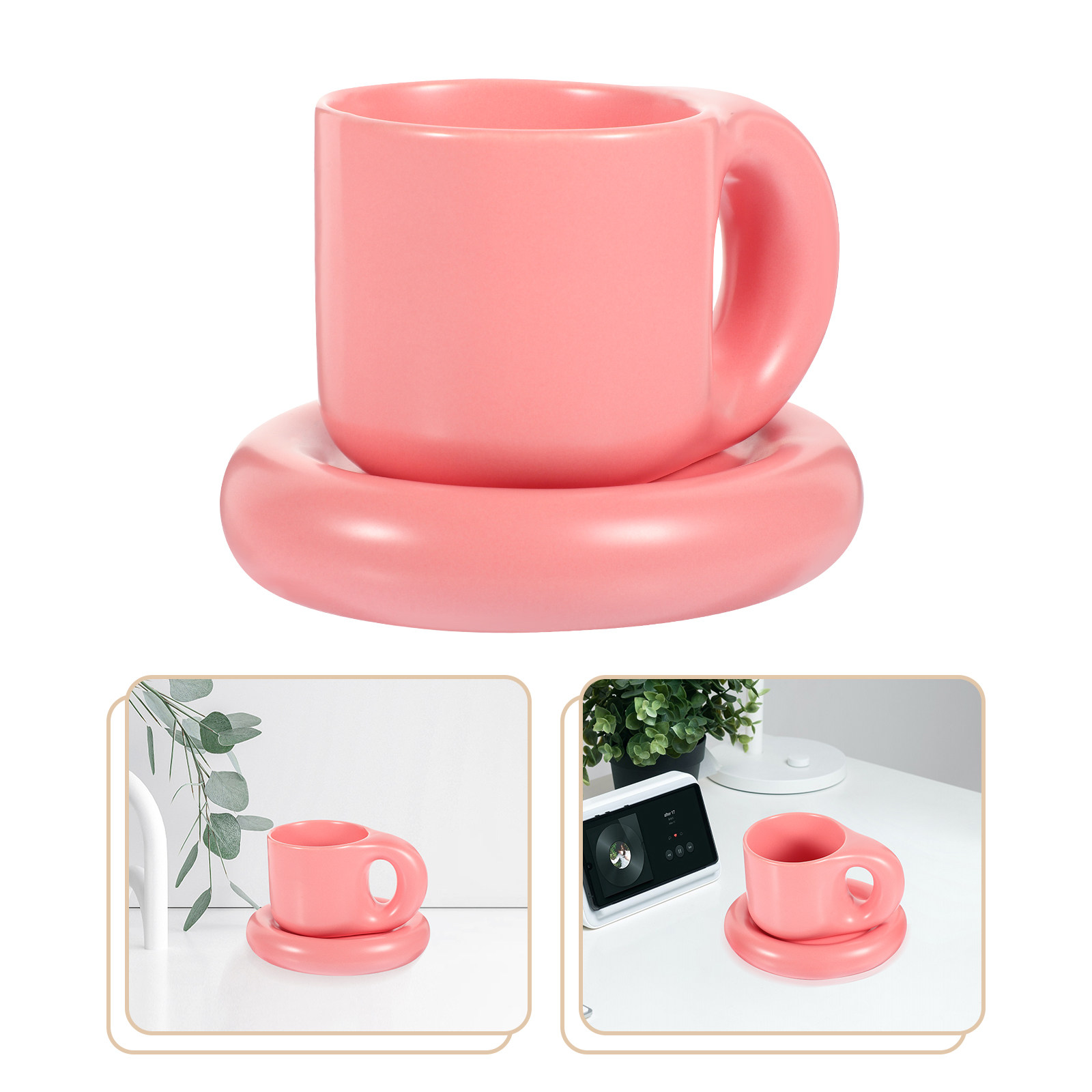 Ceramic Coffee Cup Set with Sa - огляд і ціна Coffee Tea Chocolate