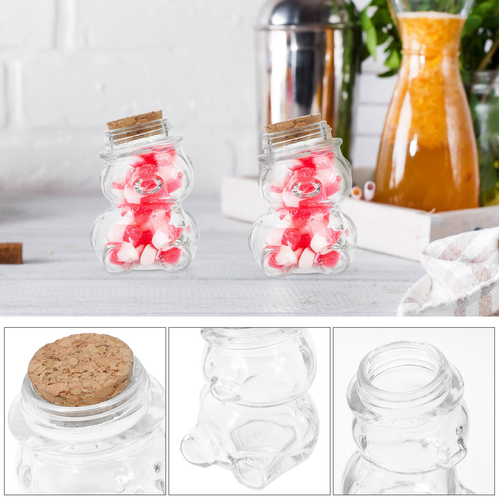 4Pcs Glass Candy Jar Set Trans - огляд і ціна Coffee Tea Jars