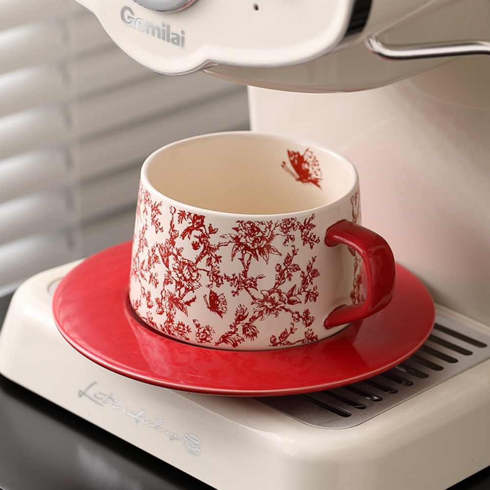 Vintage Flowers Pattern Coffee - огляд і ціна Espresso Cup Saucer
