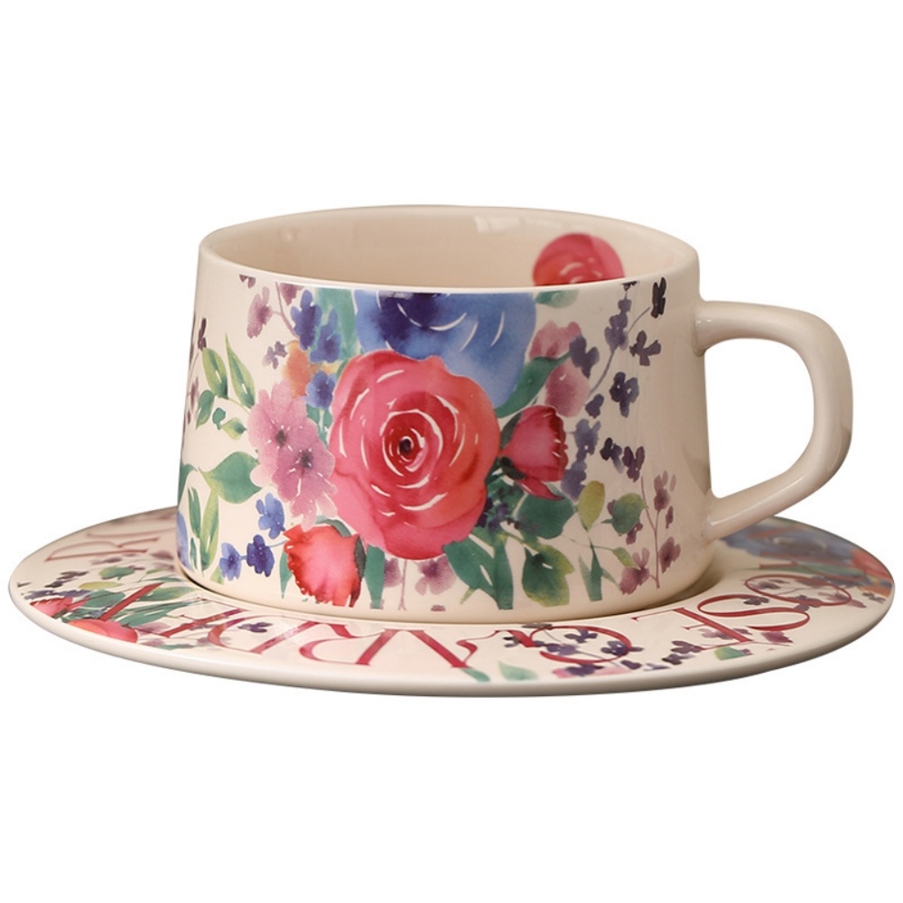 Vintage Flowers Pattern Coffee - огляд і ціна Espresso Cup Saucer