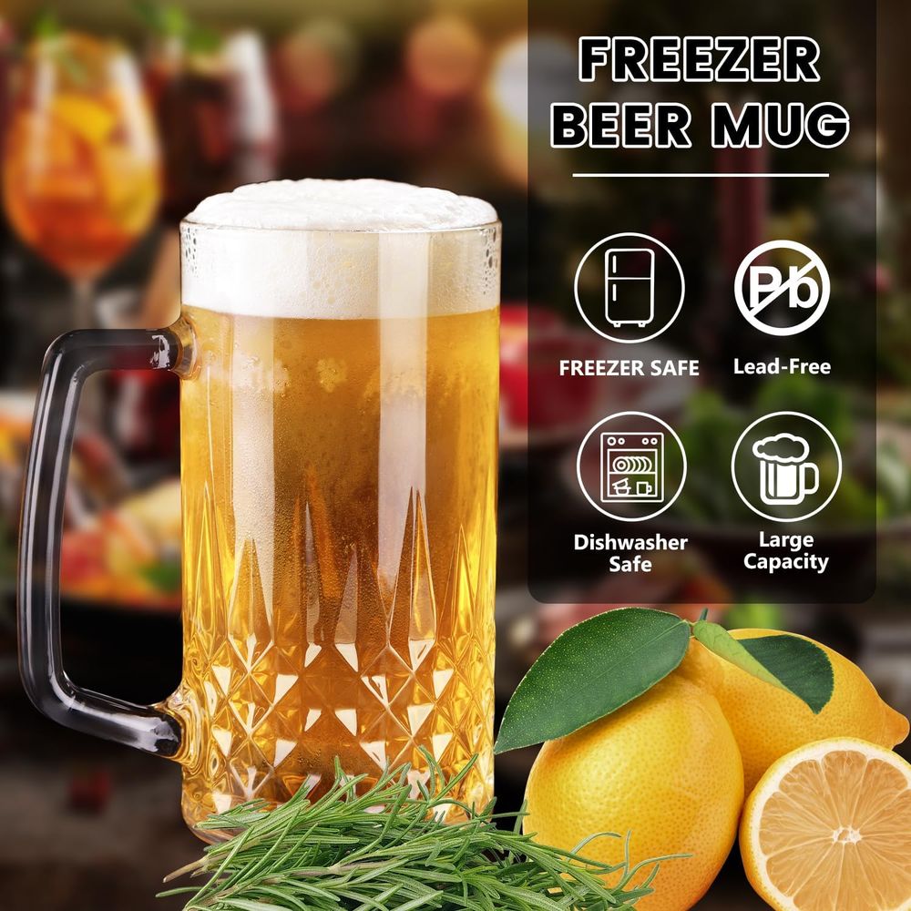 20 oz Heavy Glass Mugs Set of  - огляд і ціна Coffee Tea Or