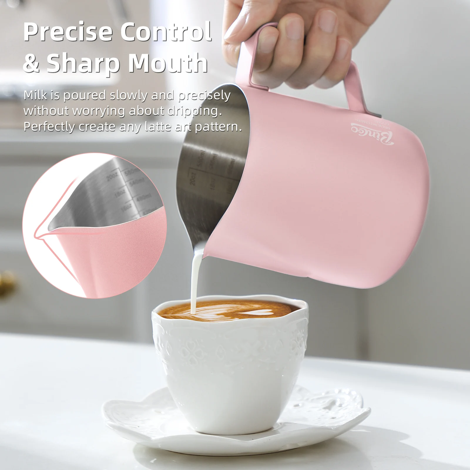 BINCOO 350/600ML Coffee Milk F - огляд і ціна Barista Milk Jug
