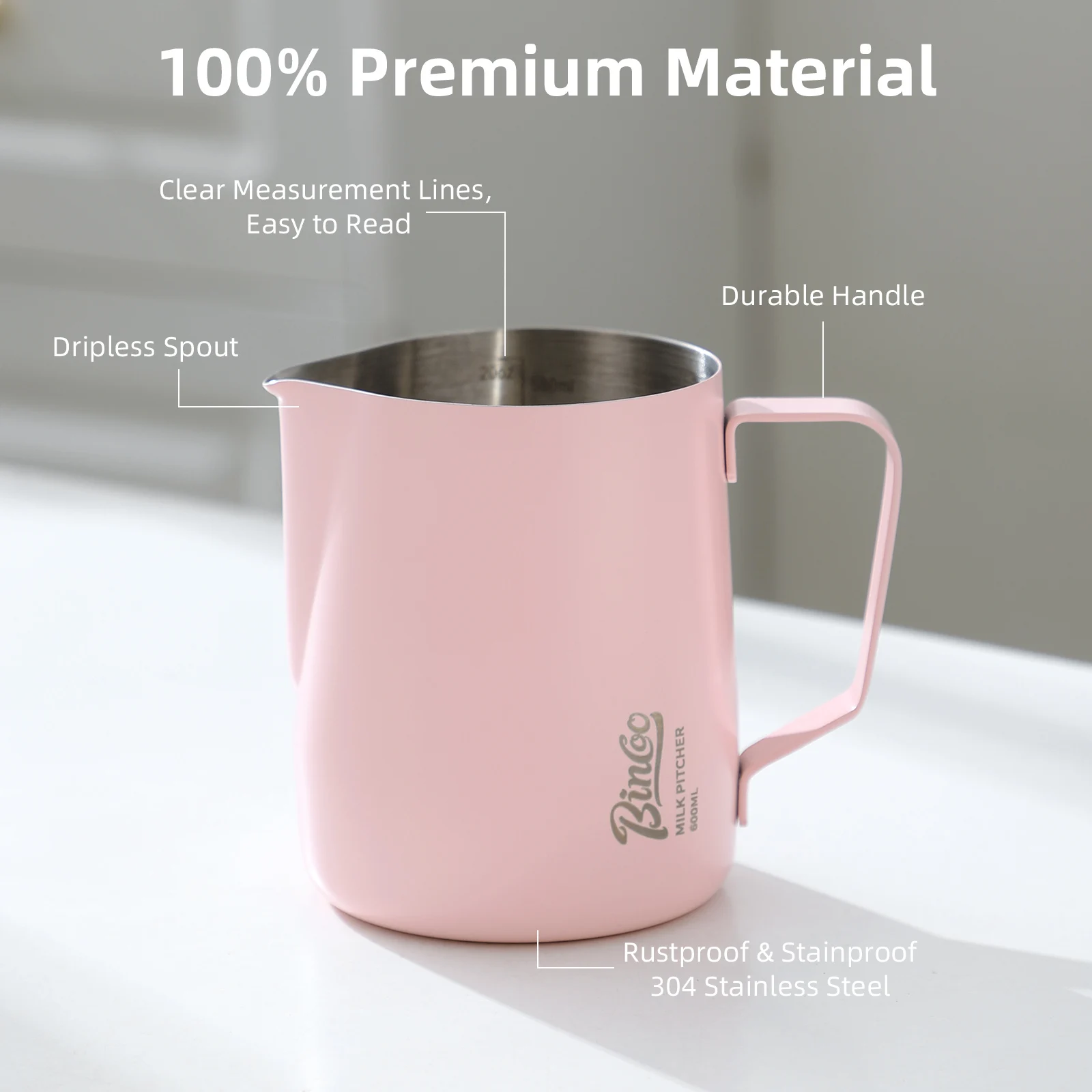 BINCOO 350/600ML Coffee Milk F - огляд і ціна Barista Milk Jug